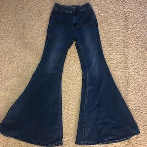 Rubberband Stretch Bell Bottom Flare Jeans size 26 3/4 STRETCHY / COMFY